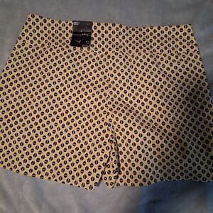 INC International Concepts Women's Geometric Yellow and Black Shorts